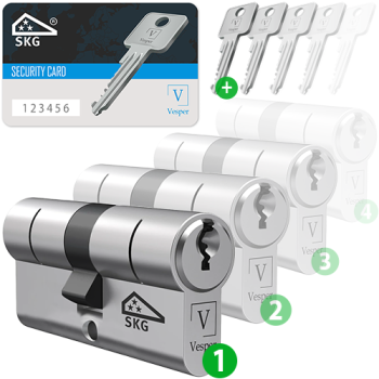 Vesper Secure+ SKG3 cilinder met kerntrekbeveiliging - SKG*** Vesper Secure+ SKG3 cilinder met kerntrekbeveiliging - SKG***